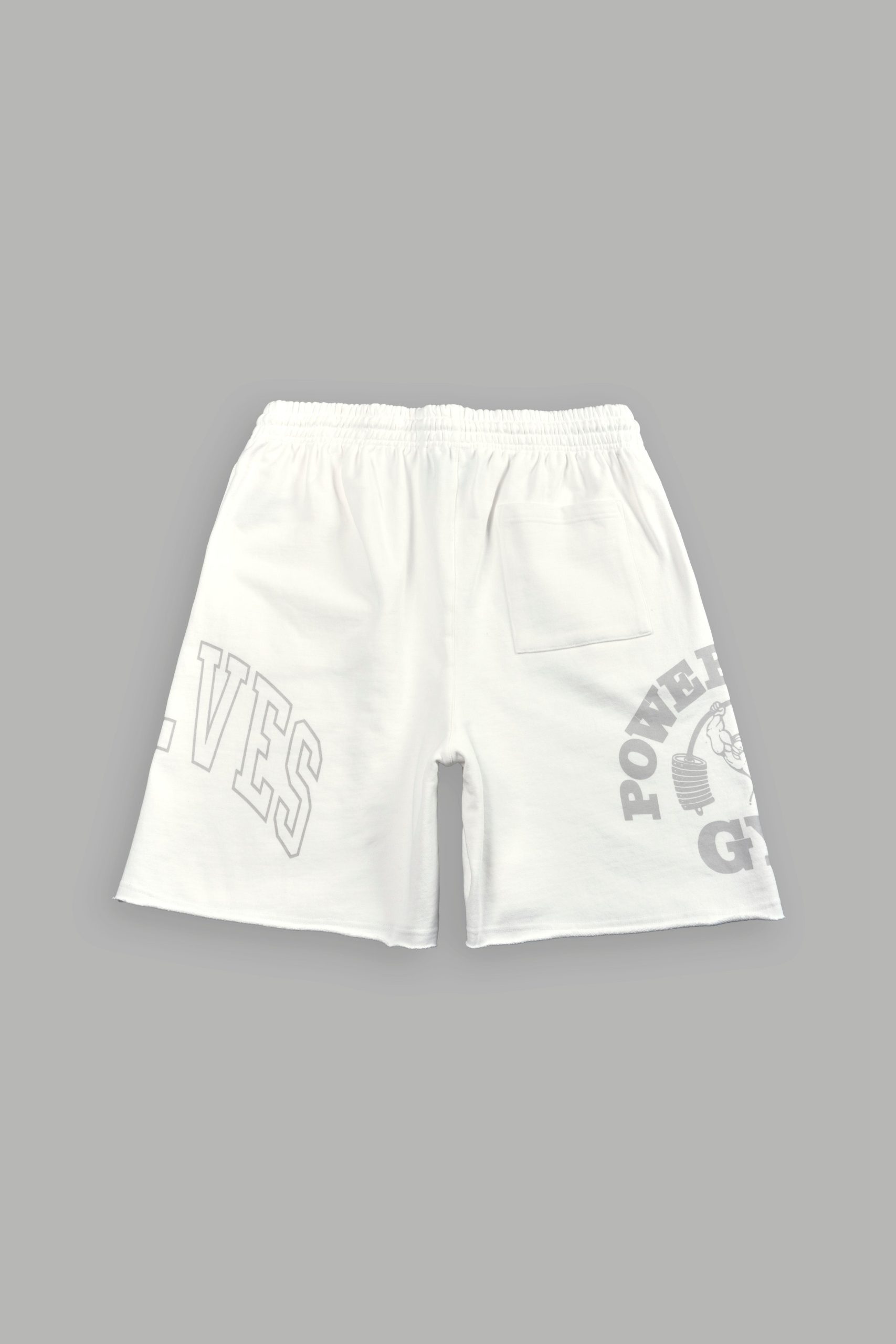 Powerhouse of the Wolves Grunge Brock Sweat Shorts in Cream - Image 3