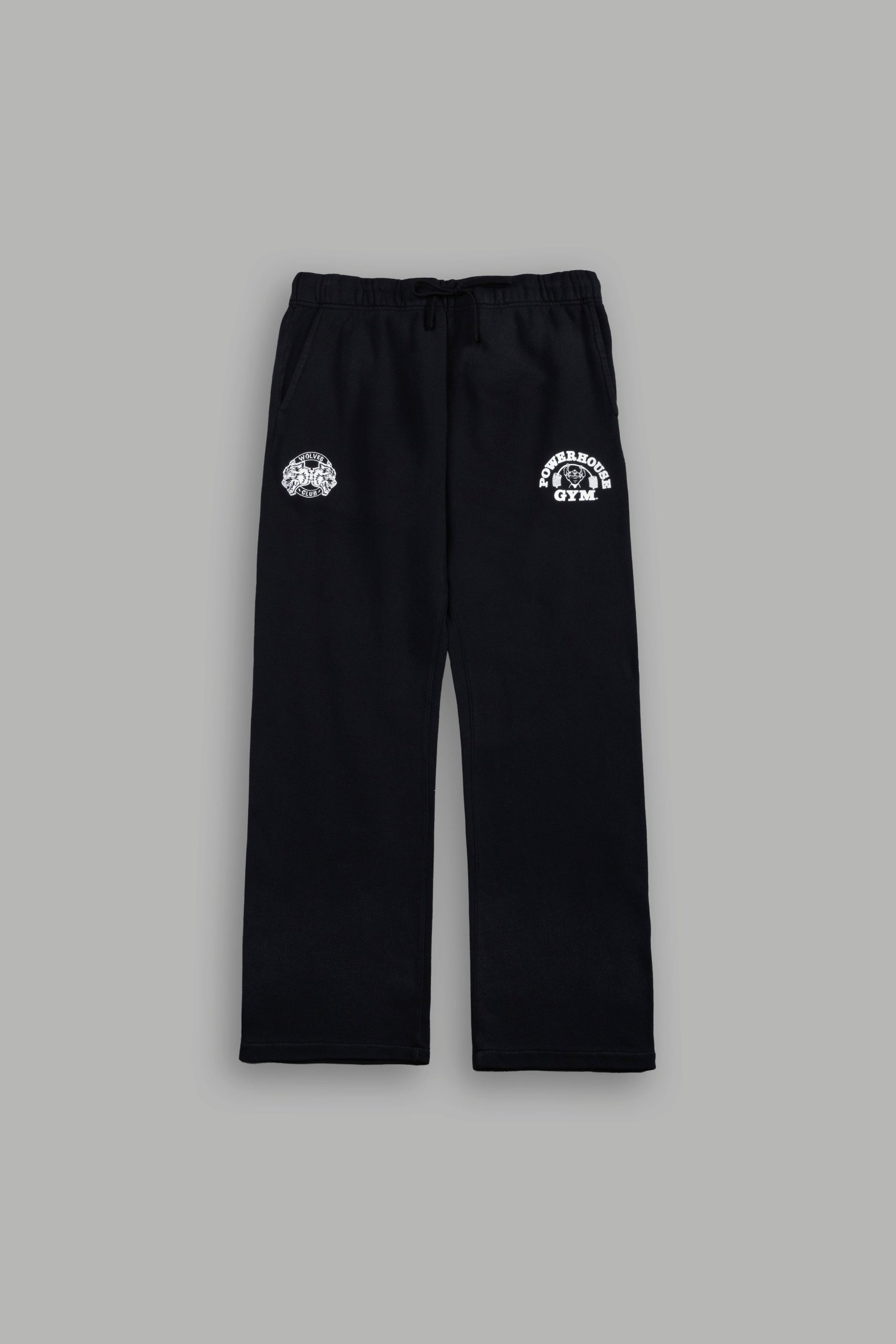 Powerhouse X Wolves Bigelow Sweat Pants in Black Drift Wash