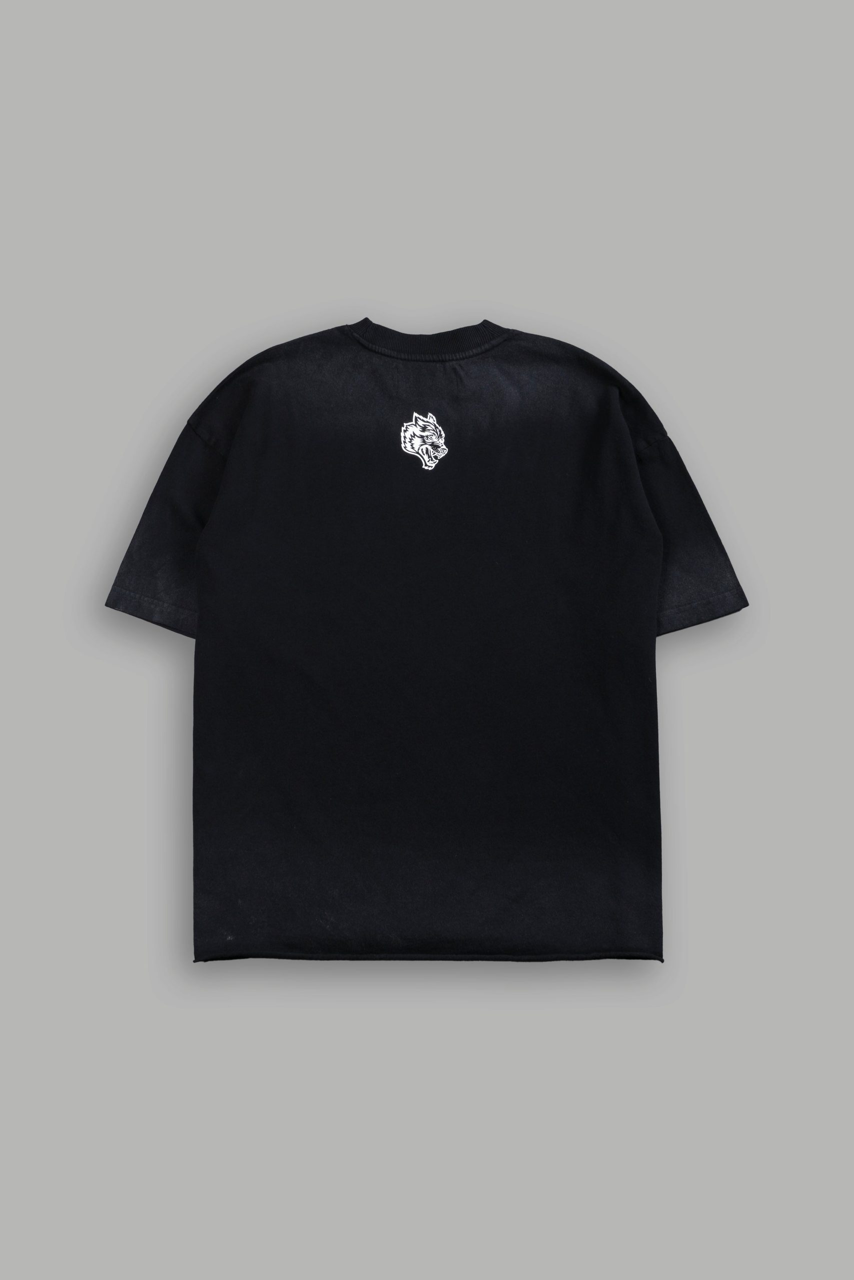 Stone Cold Forever Grunge Mid-Length Raw Hem Tee in Black Drift Wash - Image 3