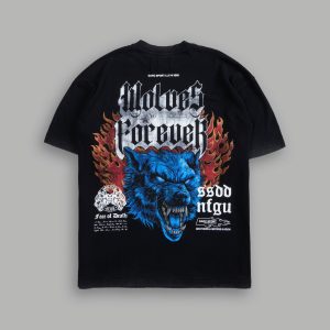 Death Wolf Premium Oversized Tee in Black