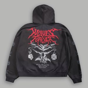 Feed the Beast Vex Double Zip Hoodie in Wolf Gray Drift Wash