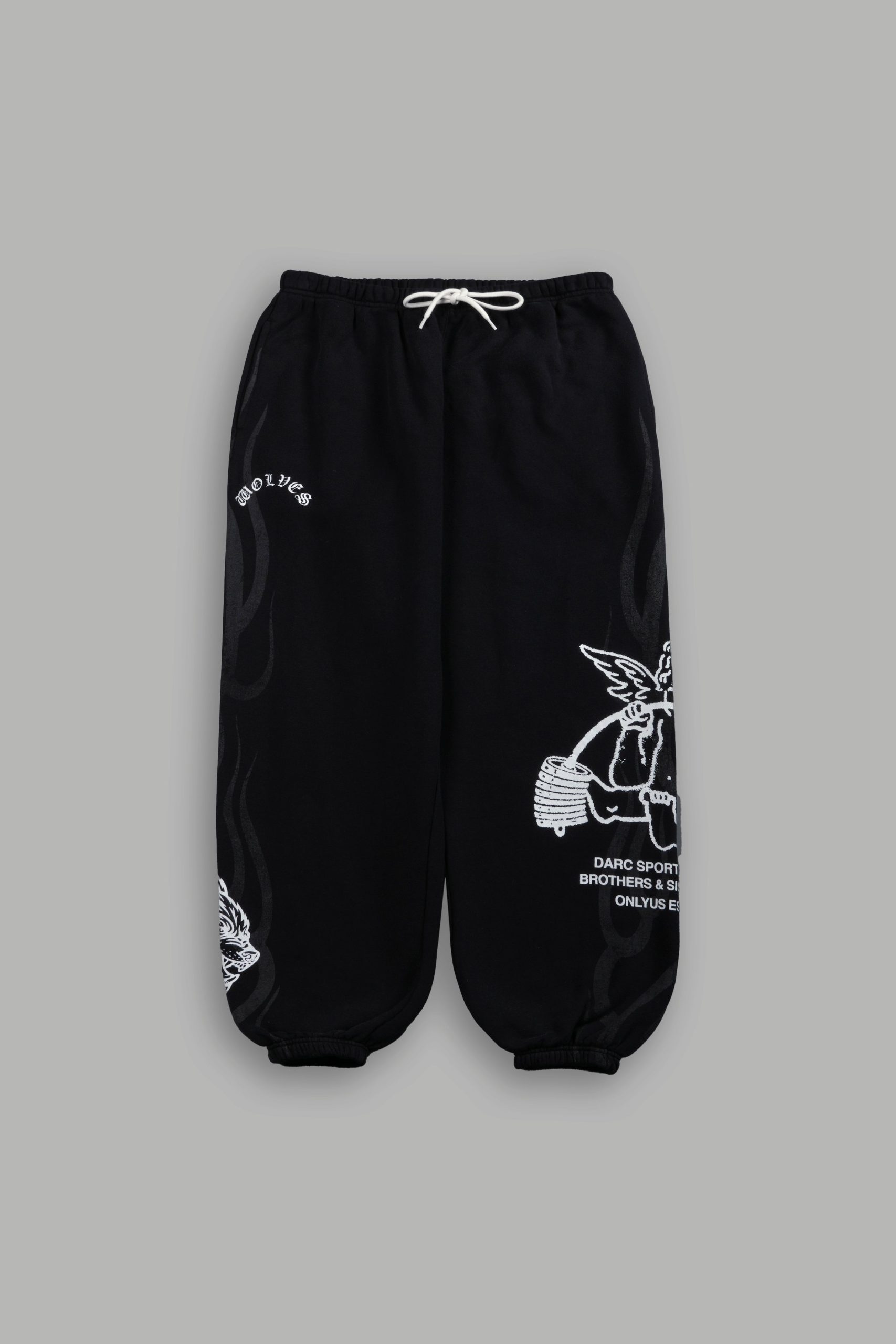 Powerhouse of the Cherub Unisex Lightweight Lounger Sweat Pants in Black Drift Wash