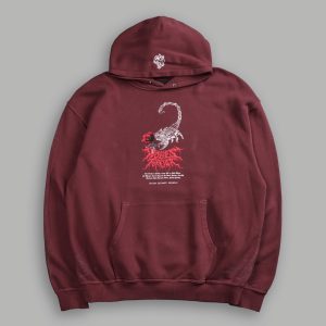 Scorpion Thorns Pierce Hoodie in Oxblood