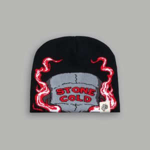 Stone Cold Big Skull Cap Beanie in Black