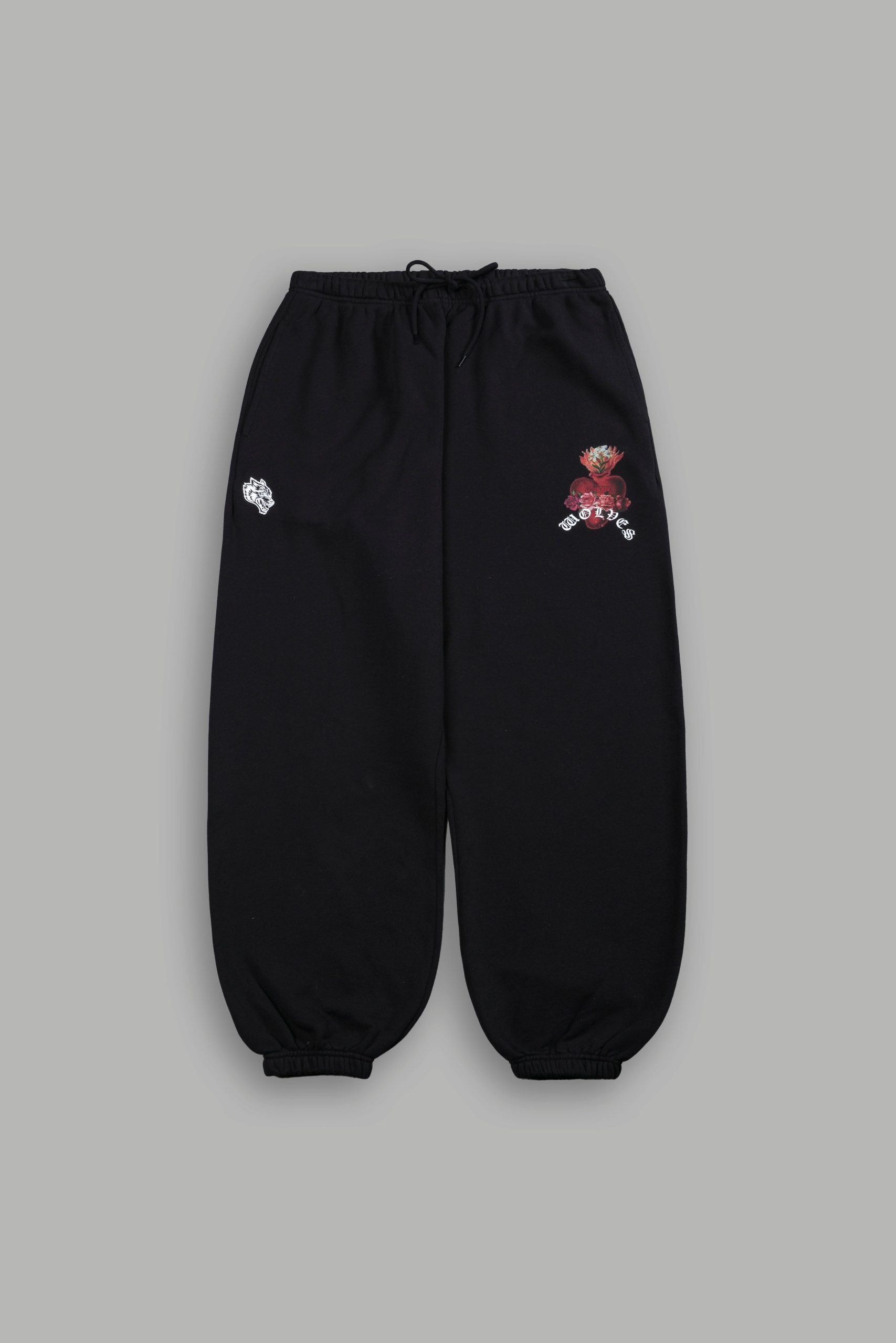 Heart Oath Unisex Lightweight Lounger Sweat Pants in Black