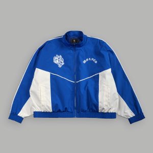 Wolf Chopper Quinn Track Jacket in Darc Cobalt/Cream
