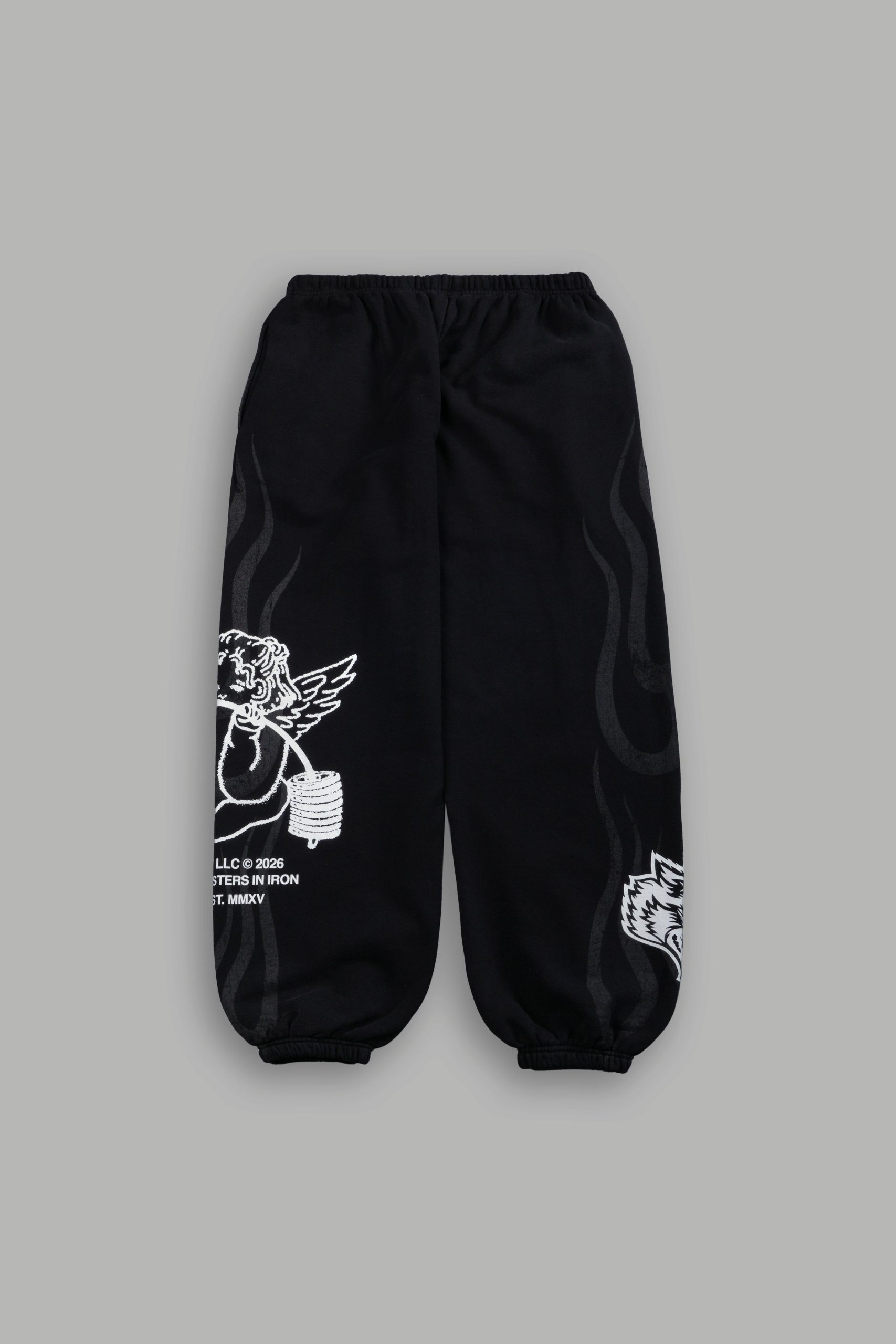 Powerhouse of the Cherub Unisex Lightweight Lounger Sweat Pants in Black Drift Wash - Image 3