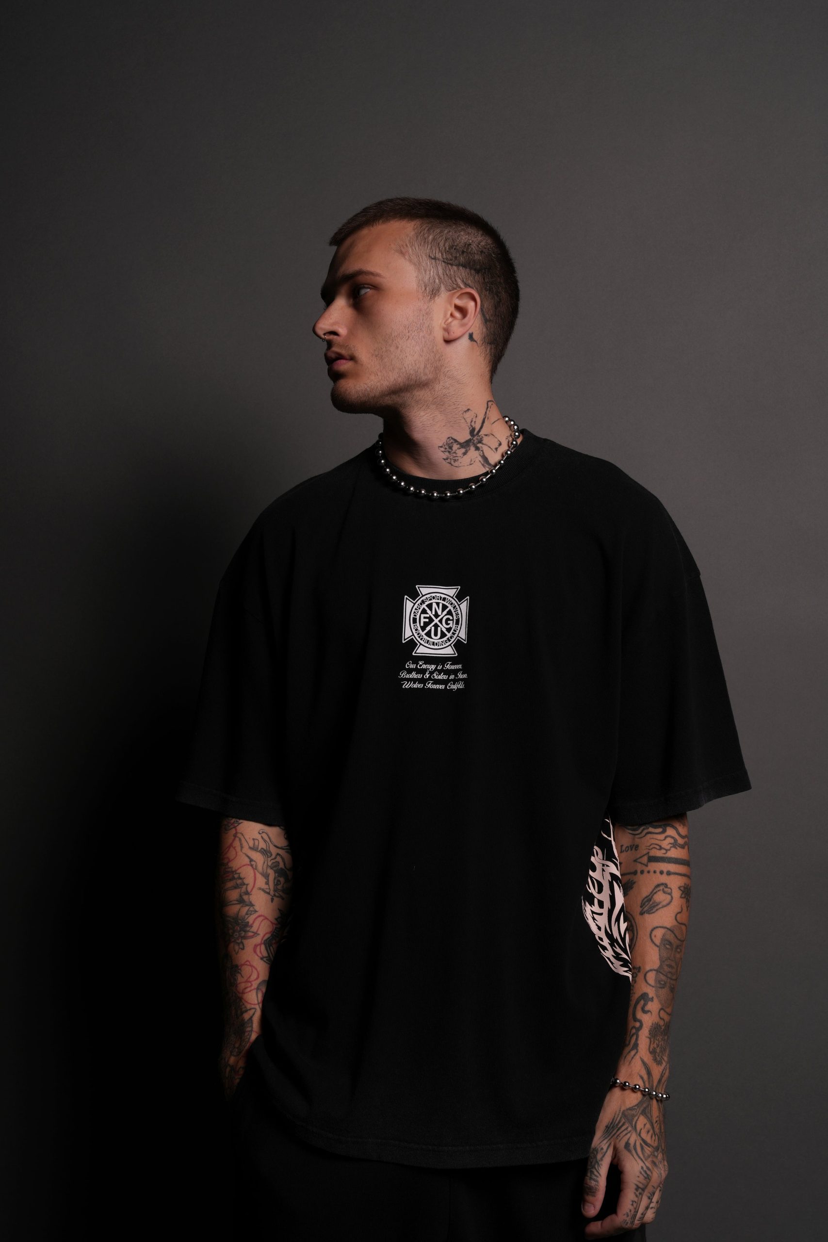Our Lineage Premium Oversized Tee in Black - Image 2