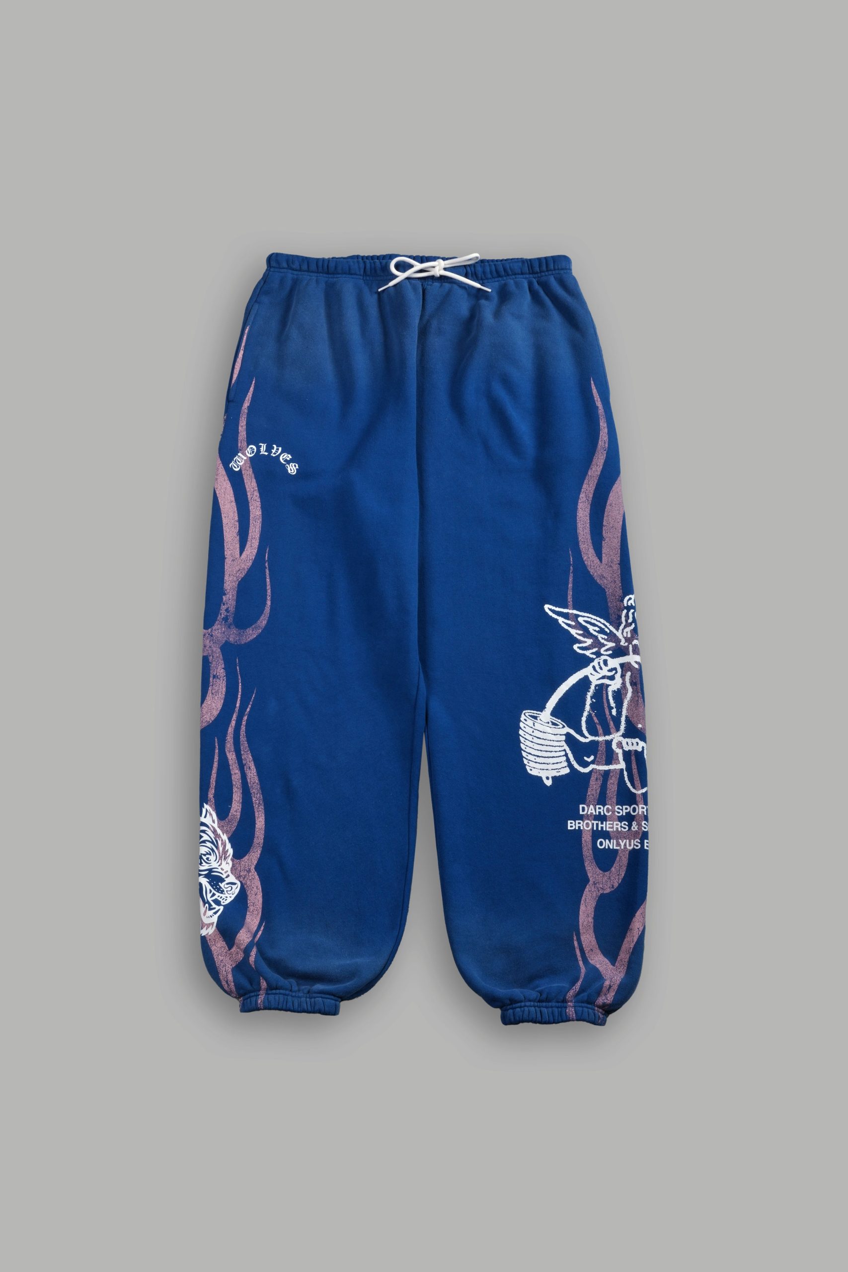 Powerhouse of the Cherub Unisex Lightweight Lounger Sweat Pants in Darc Cobalt Drift Wash