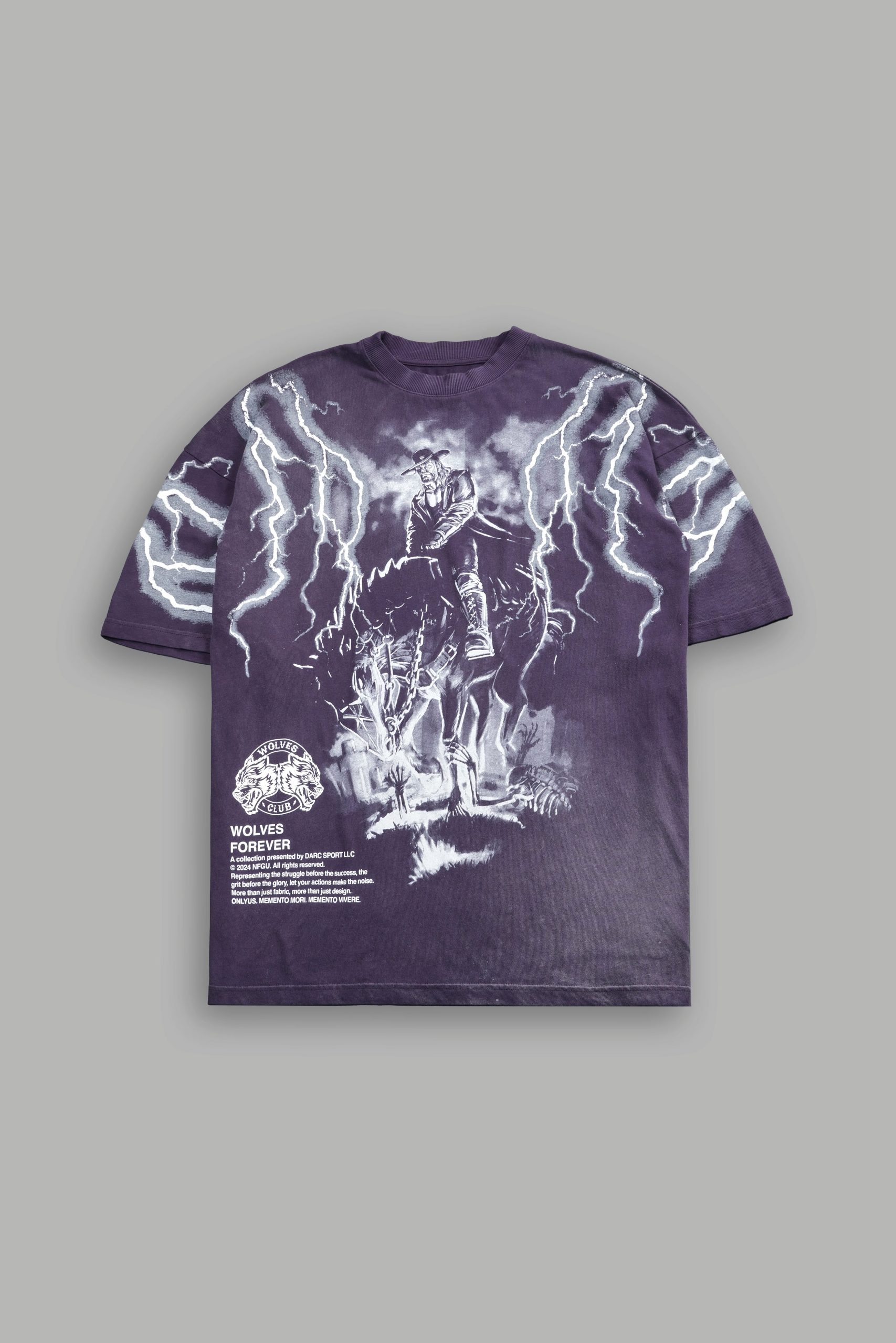 The Last Ride Premium Oversized Tee in Phantom Purple Sun Fade