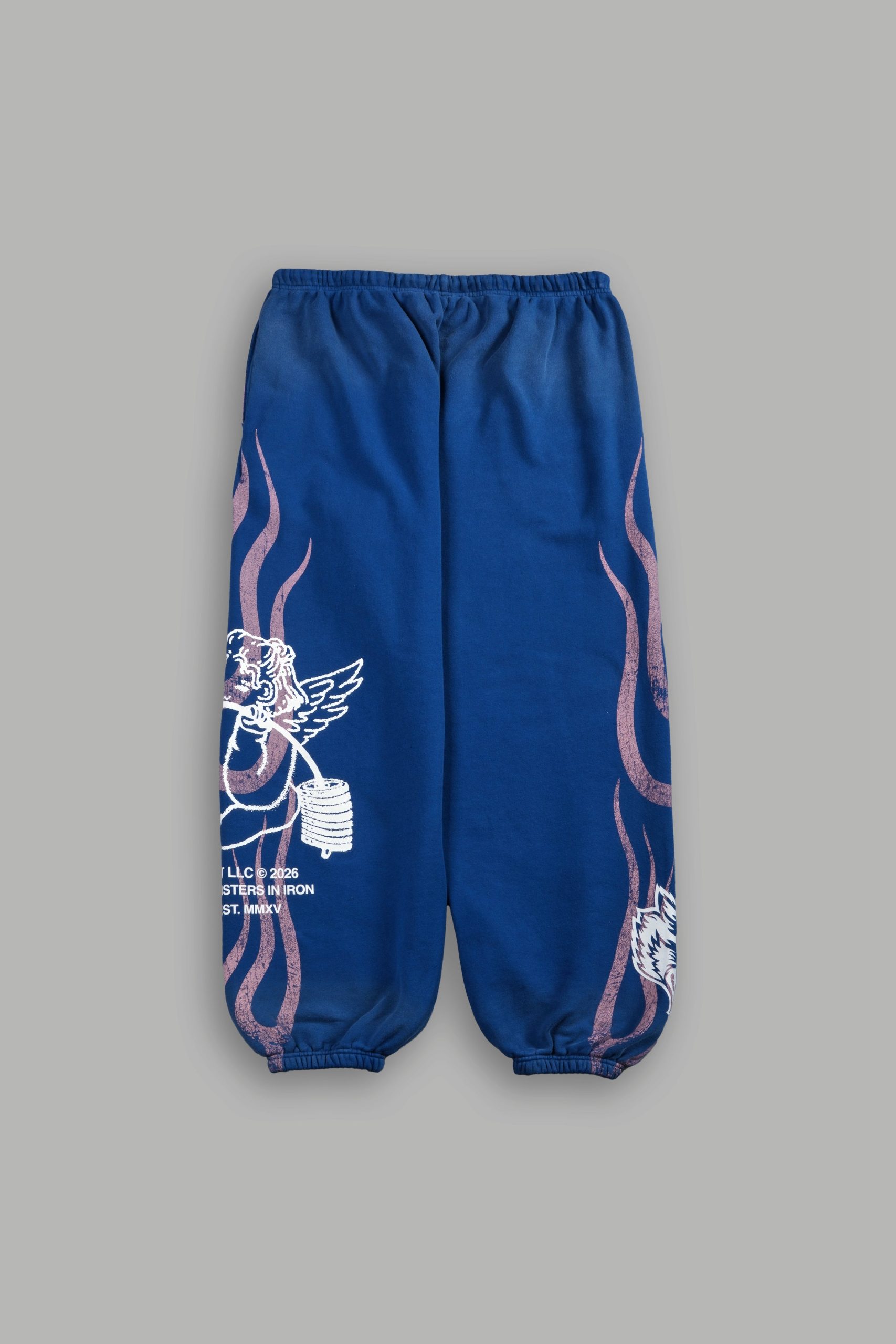 Powerhouse of the Cherub Unisex Lightweight Lounger Sweat Pants in Darc Cobalt Drift Wash - Image 3