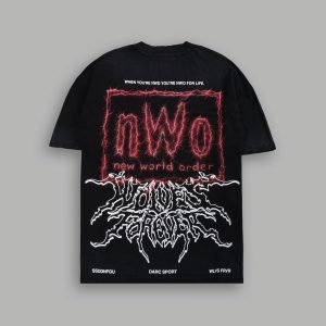 NWO Lightning Premium Oversized Tee in Black Drift Wash