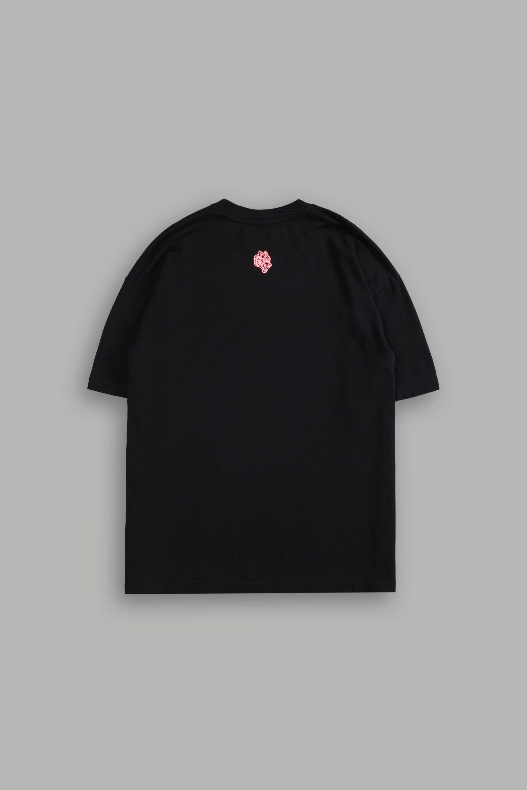 Powerhouse Of The Wolves V2Premium Oversized Tee in Black/Neon Pink - Image 3