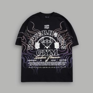 Light Your Fire Premium Oversized Tee in Black