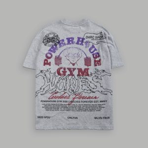 Powerhouse Hesh Premium Oversized Tee in Light Athletic Gray