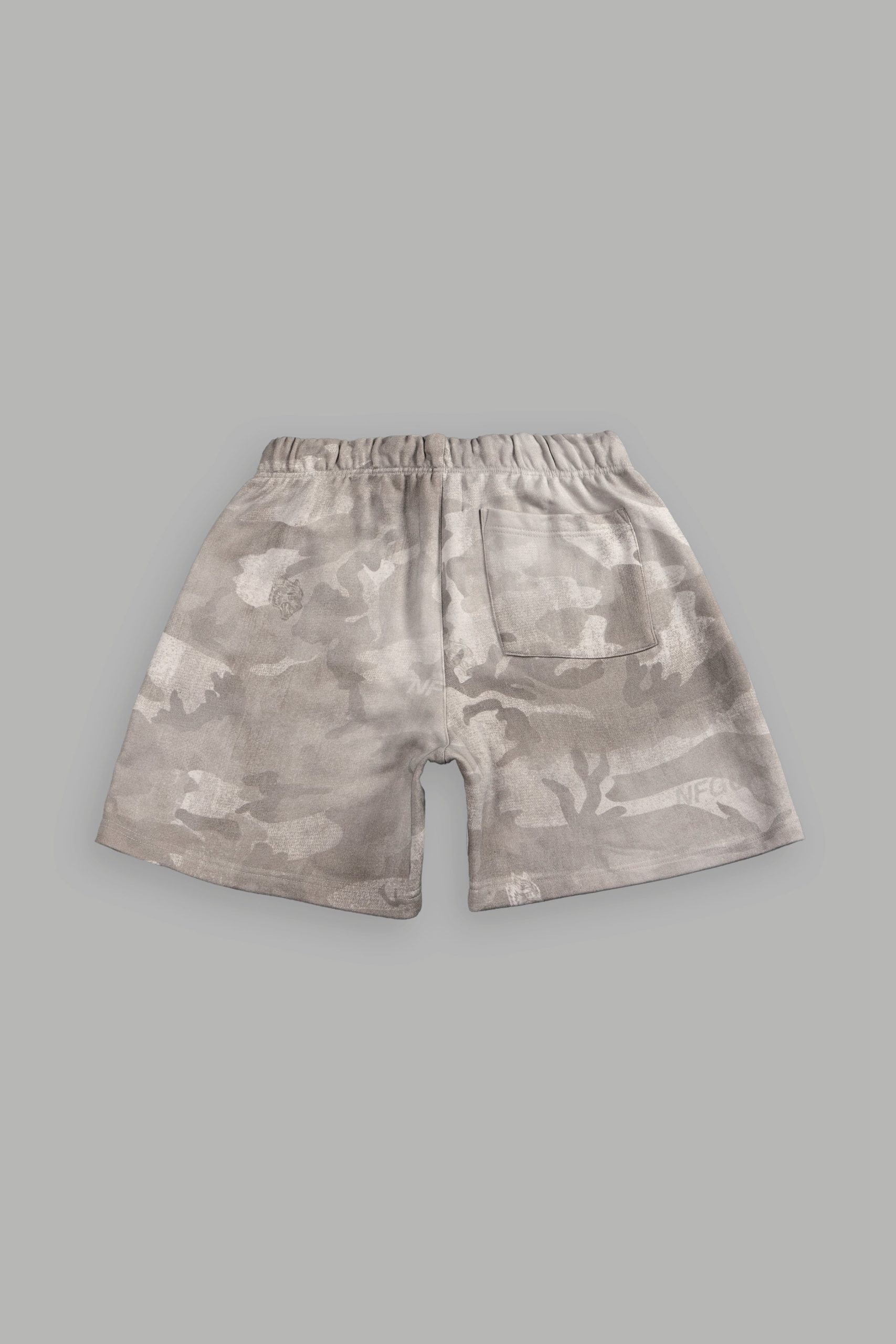 Wolves Club Post Lounge Unisex Sweat Shorts in Clay Vintage Woodland Camo - Image 3