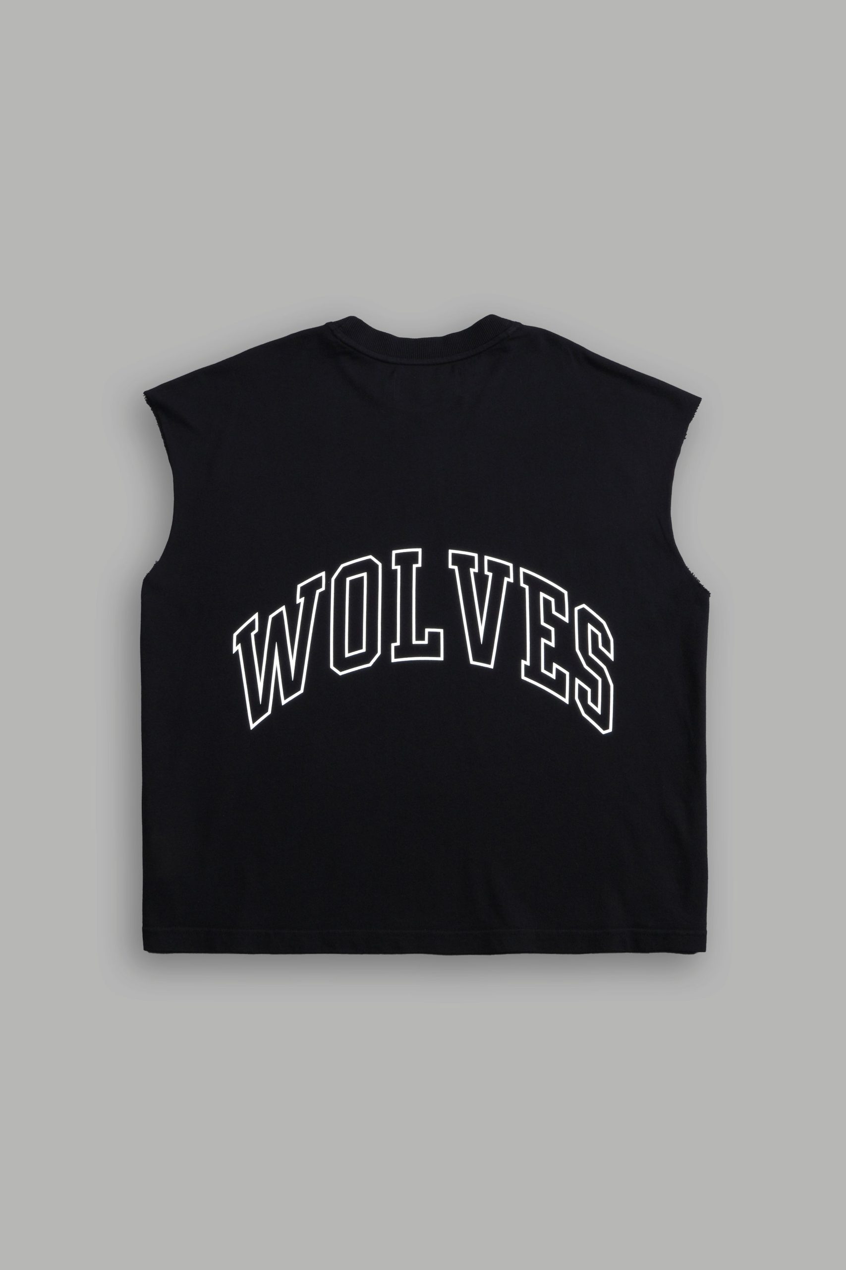 Powerhouse Wolves Premium Box Cut Muscle Tee in Black - Image 3