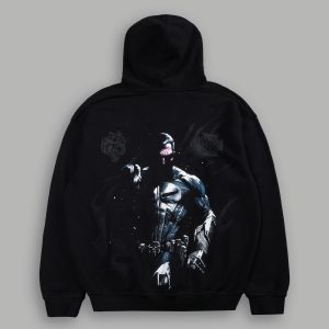Punisher Box Cut Pierce Hoodie in Black