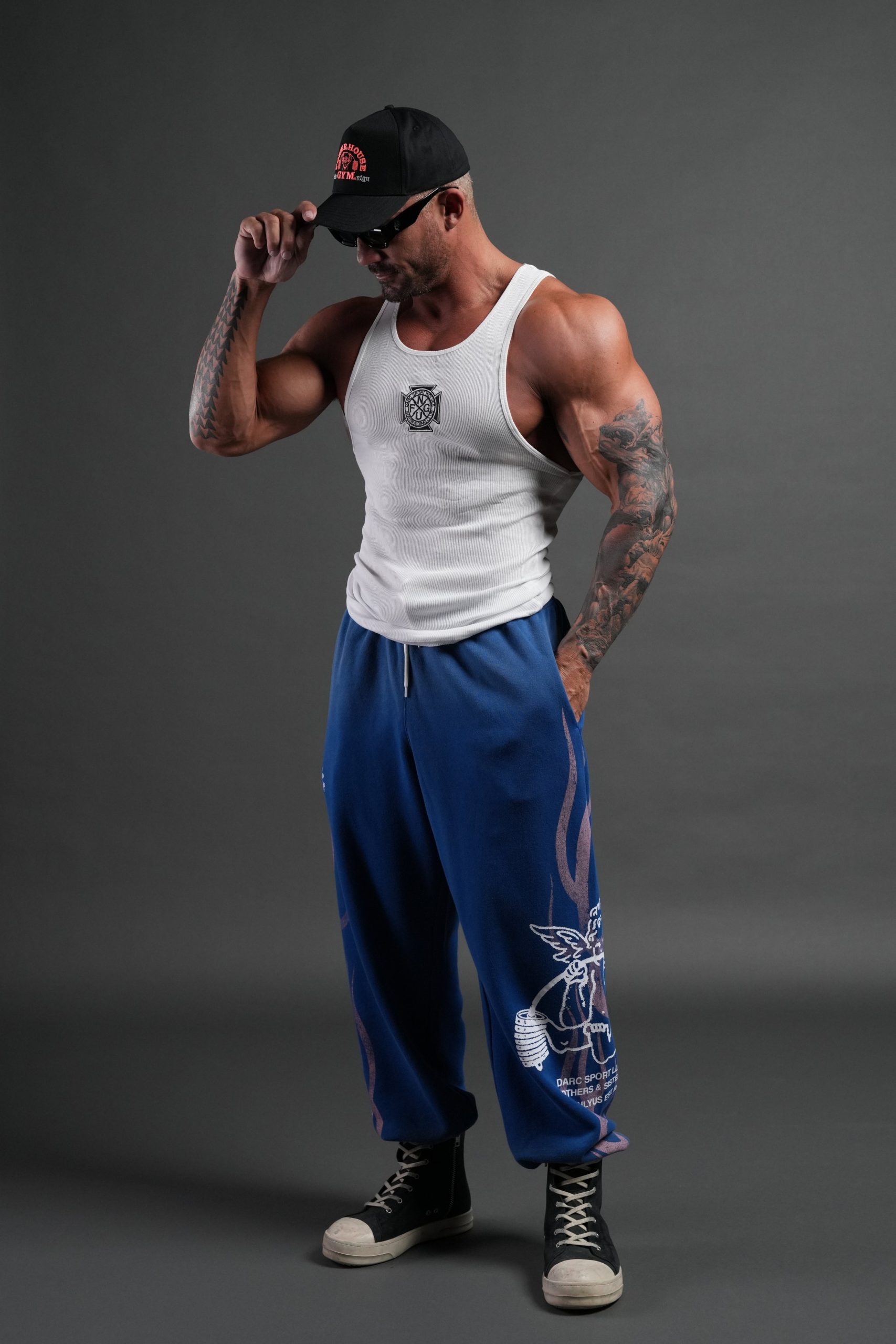 Powerhouse of the Cherub Unisex Lightweight Lounger Sweat Pants in Darc Cobalt Drift Wash - Image 6