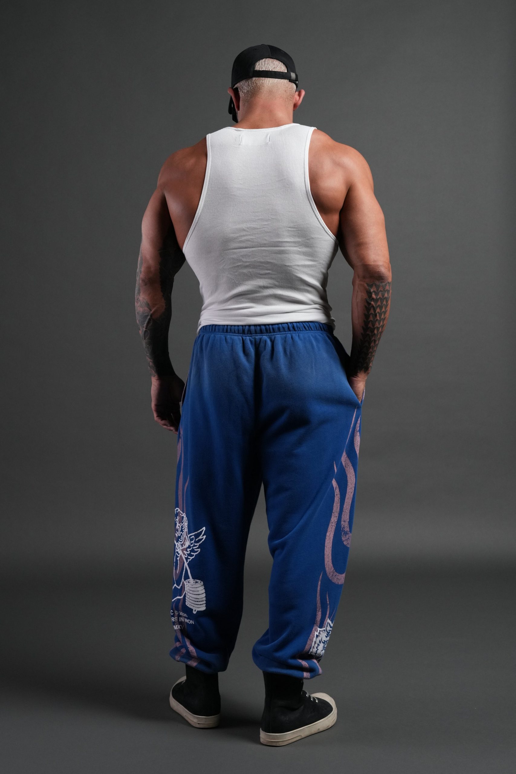 Powerhouse of the Cherub Unisex Lightweight Lounger Sweat Pants in Darc Cobalt Drift Wash - Image 7