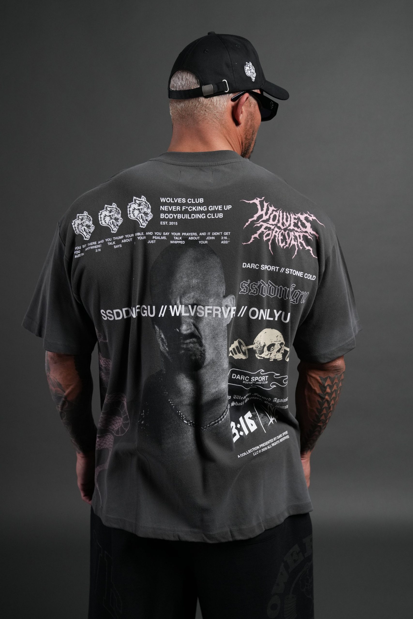 Stone Cold Law Premium Oversized Tee in Wolf Gray Drift Wash - Image 4