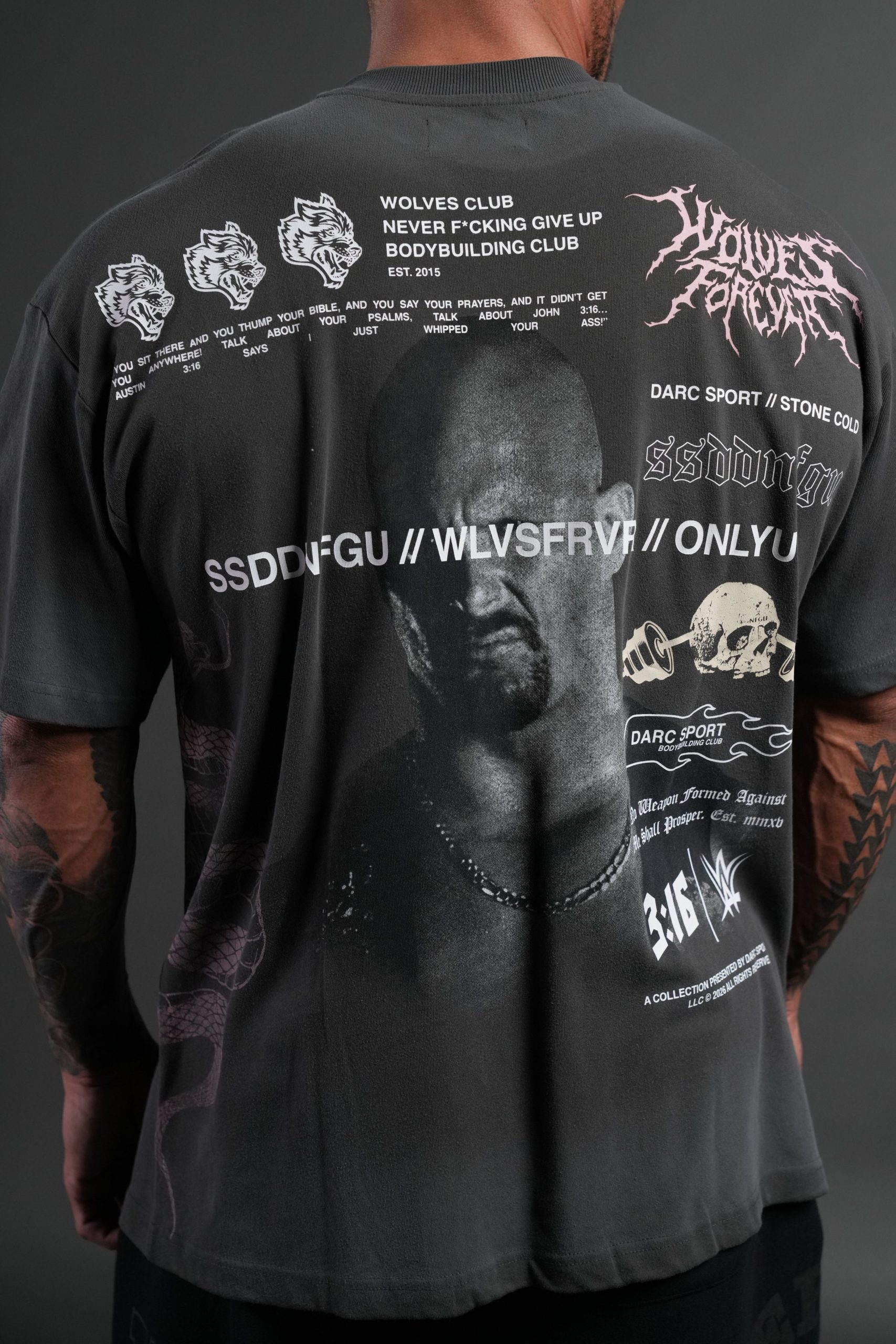 Stone Cold Law Premium Oversized Tee in Wolf Gray Drift Wash - Image 8