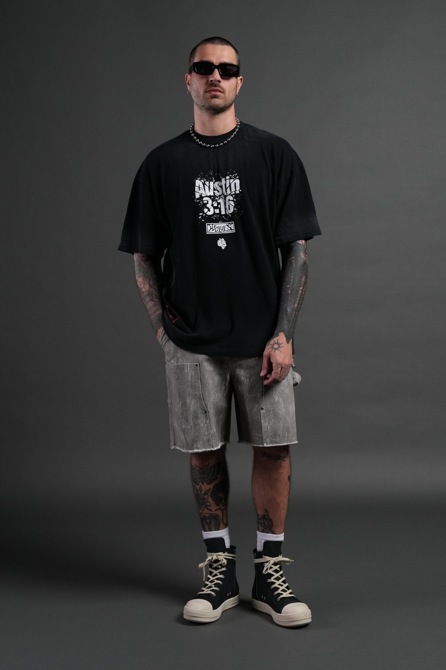 Raise Hell Premium Oversized Tee in Black Drift Wash - Image 5
