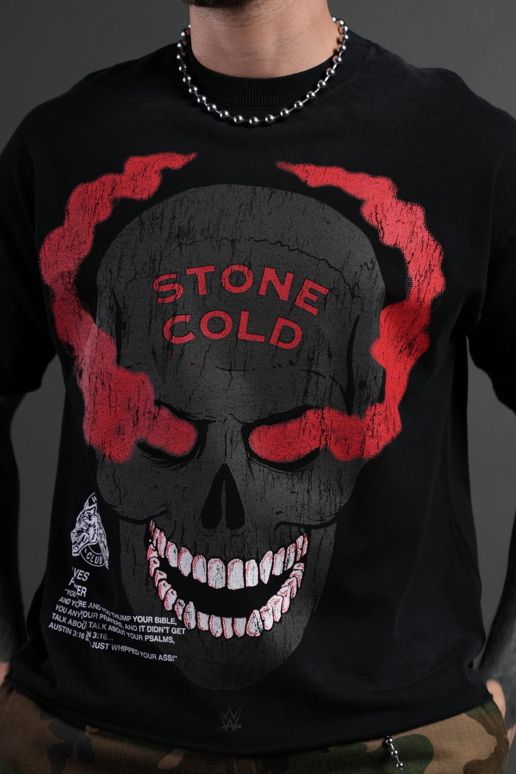 Stone Cold Forever Grunge Mid-Length Raw Hem Tee in Black Drift Wash - Image 7