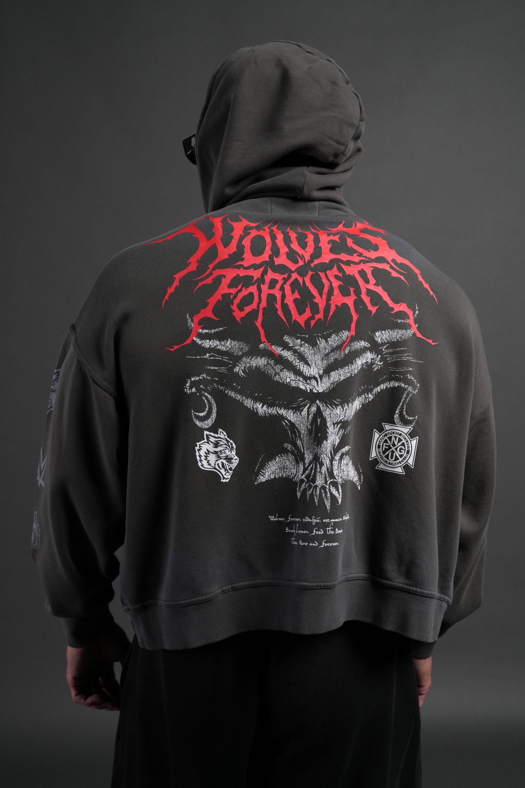 Feed the Beast Vex Double Zip Hoodie in Wolf Gray Drift Wash - Image 4