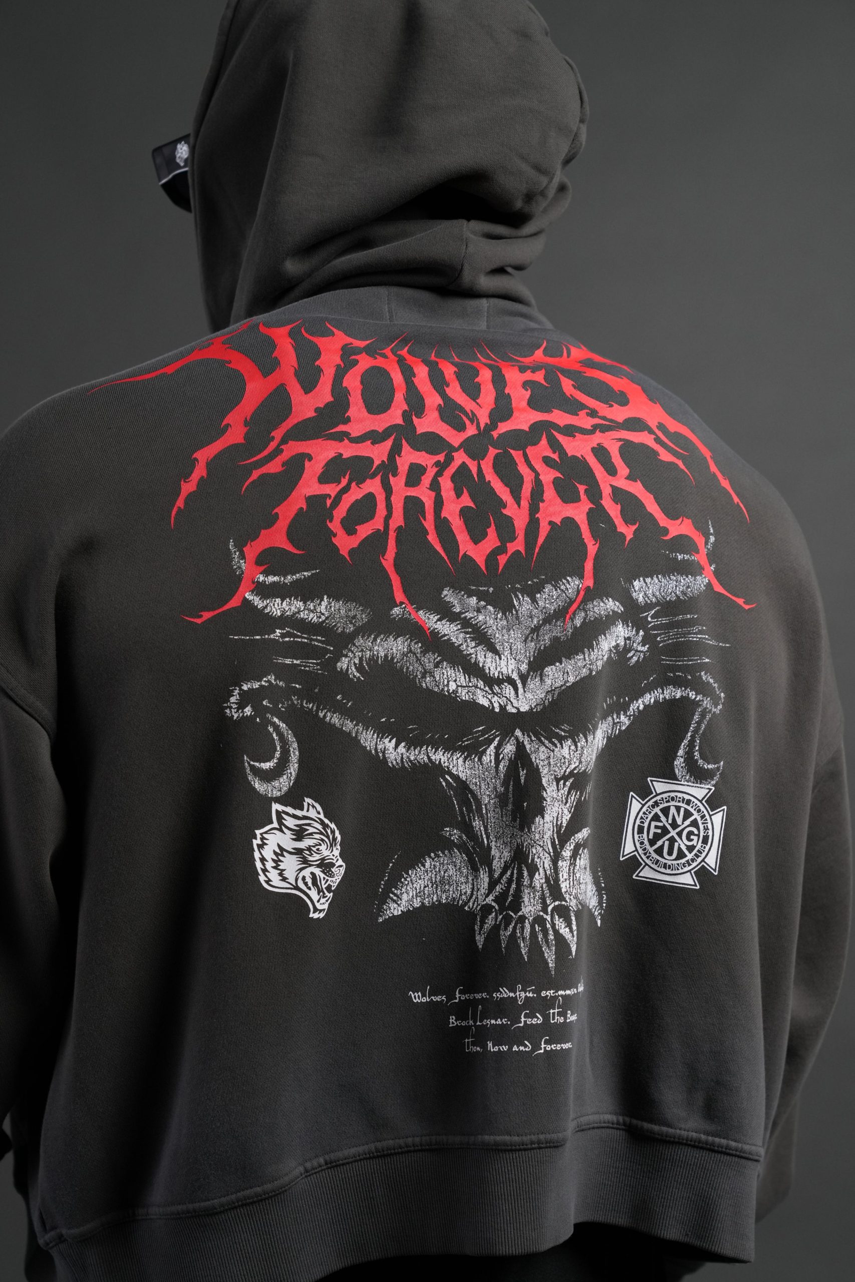 Feed the Beast Vex Double Zip Hoodie in Wolf Gray Drift Wash - Image 6