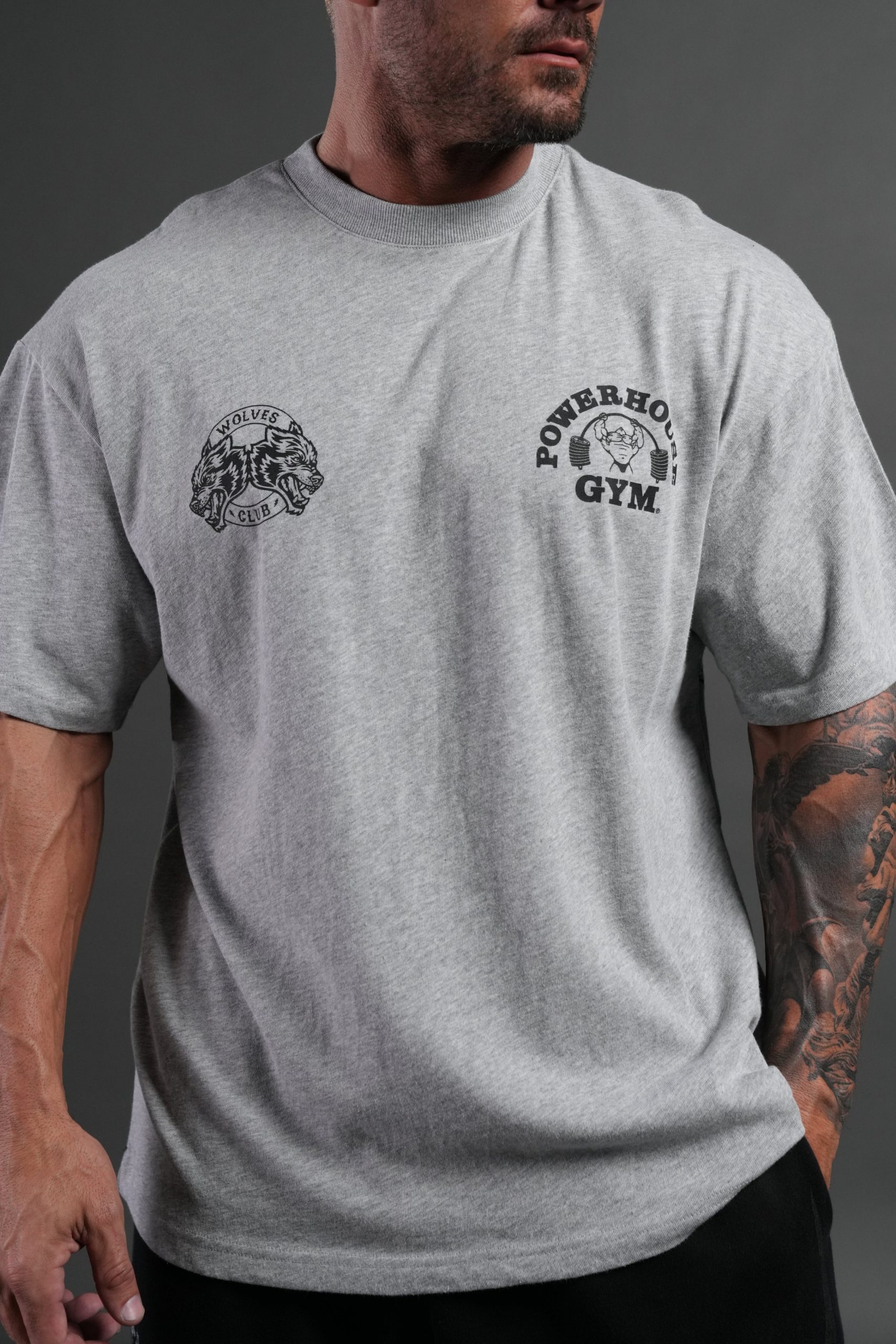 Powerhouse Hesh Premium Oversized Tee in Light Athletic Gray - Image 5