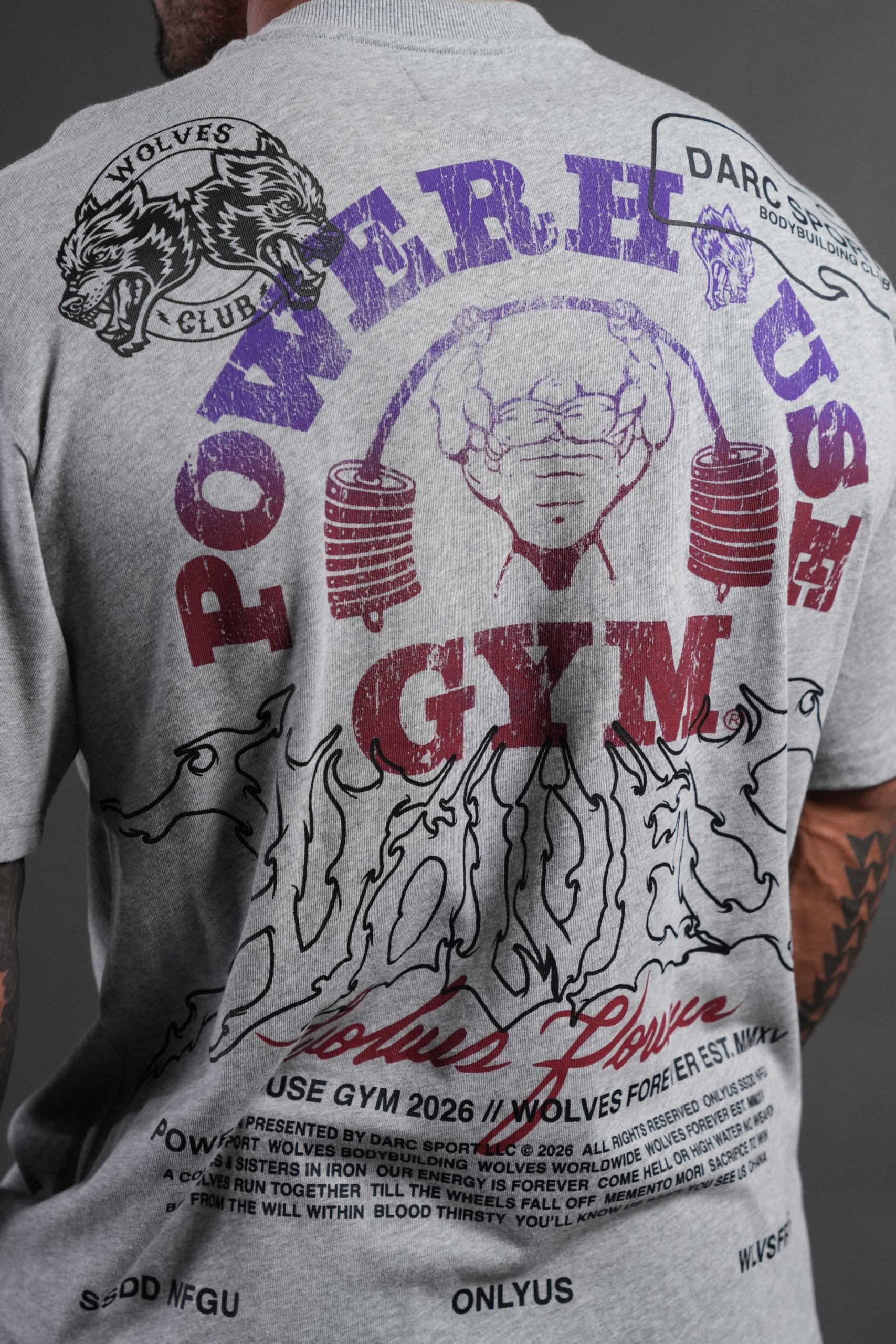 Powerhouse Hesh Premium Oversized Tee in Light Athletic Gray - Image 6