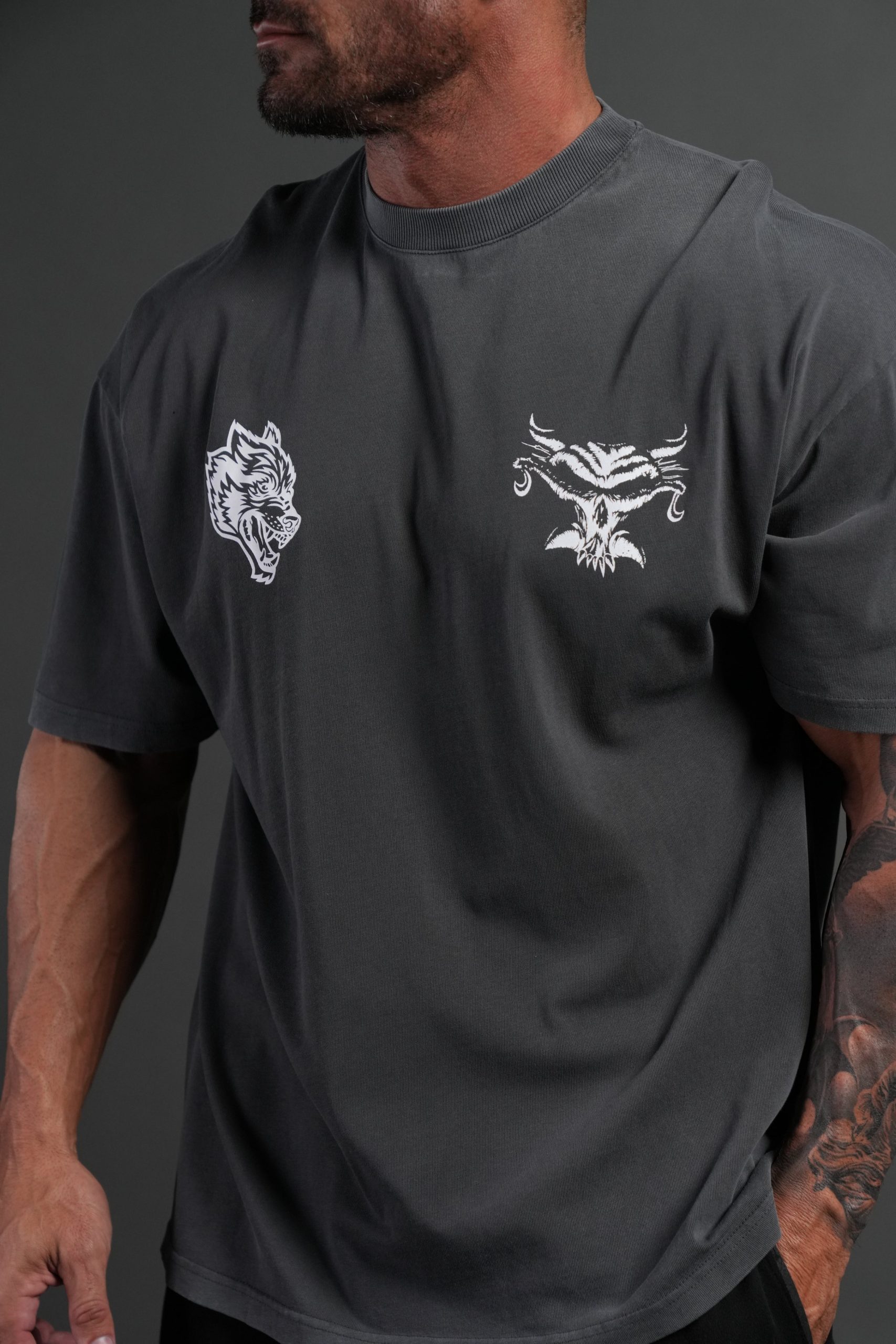 Feed the Beast Premium Oversized Tee in Wolf Gray - Image 5