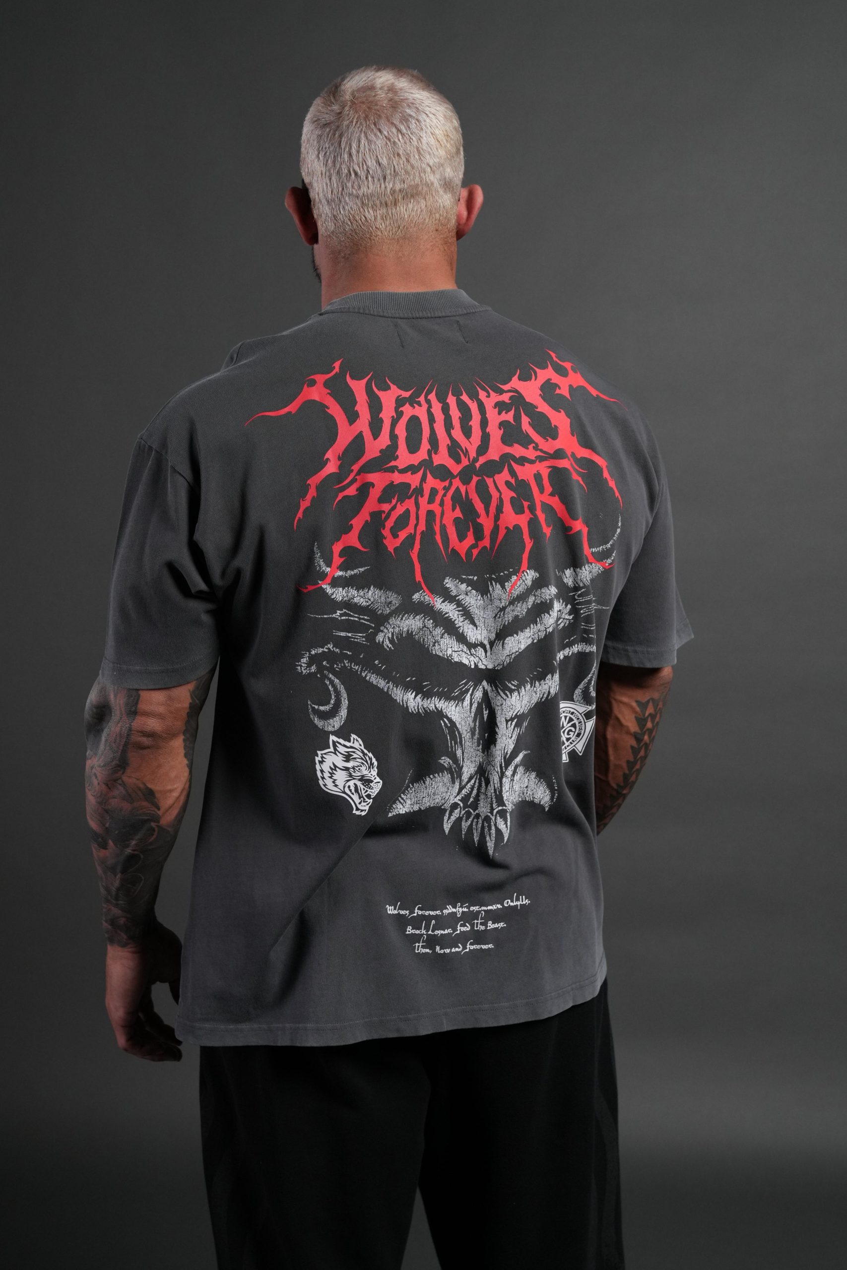 Feed the Beast Premium Oversized Tee in Wolf Gray - Image 4