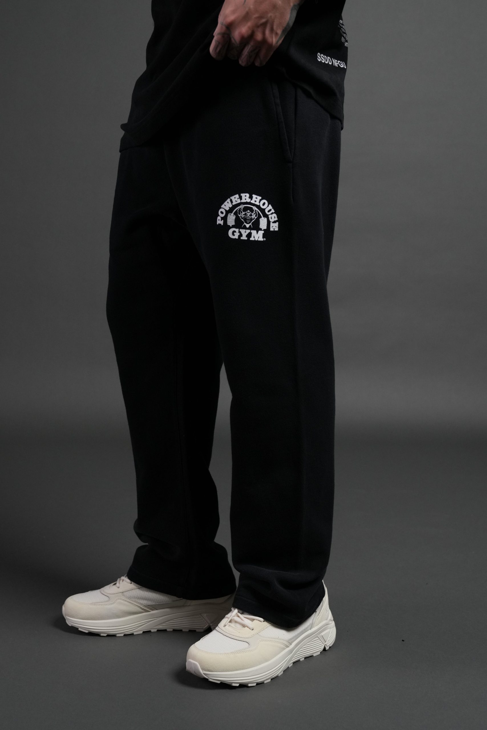 Powerhouse X Wolves Bigelow Sweat Pants in Black Drift Wash - Image 4