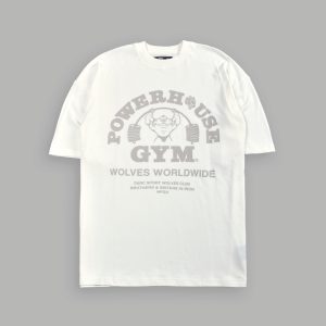 Powerhouse of the Wolves Premium Oversized Tee in Cream