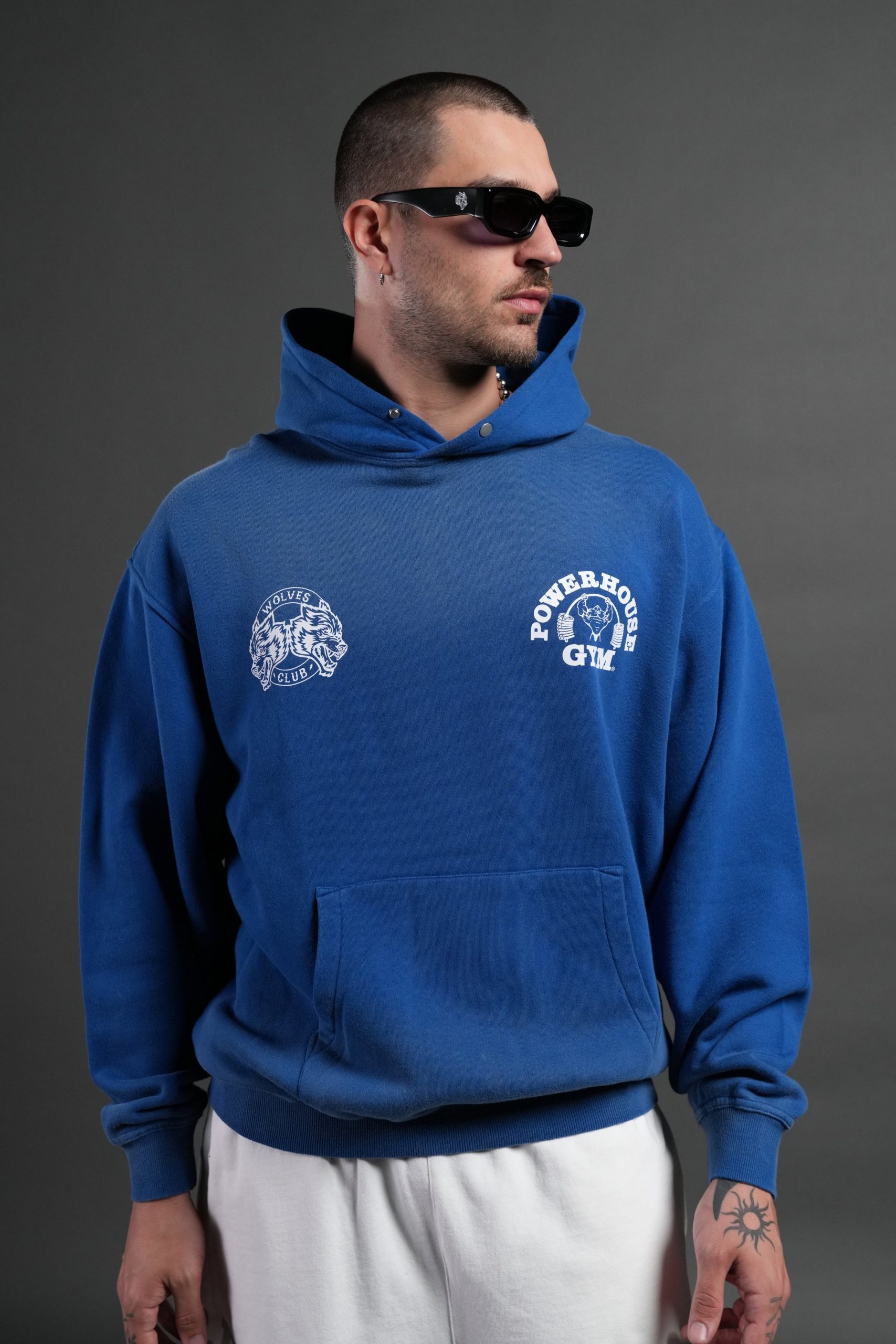 Powerhouse Hesh Pierce Hoodie in Darc Cobalt Drift Wash - Image 2