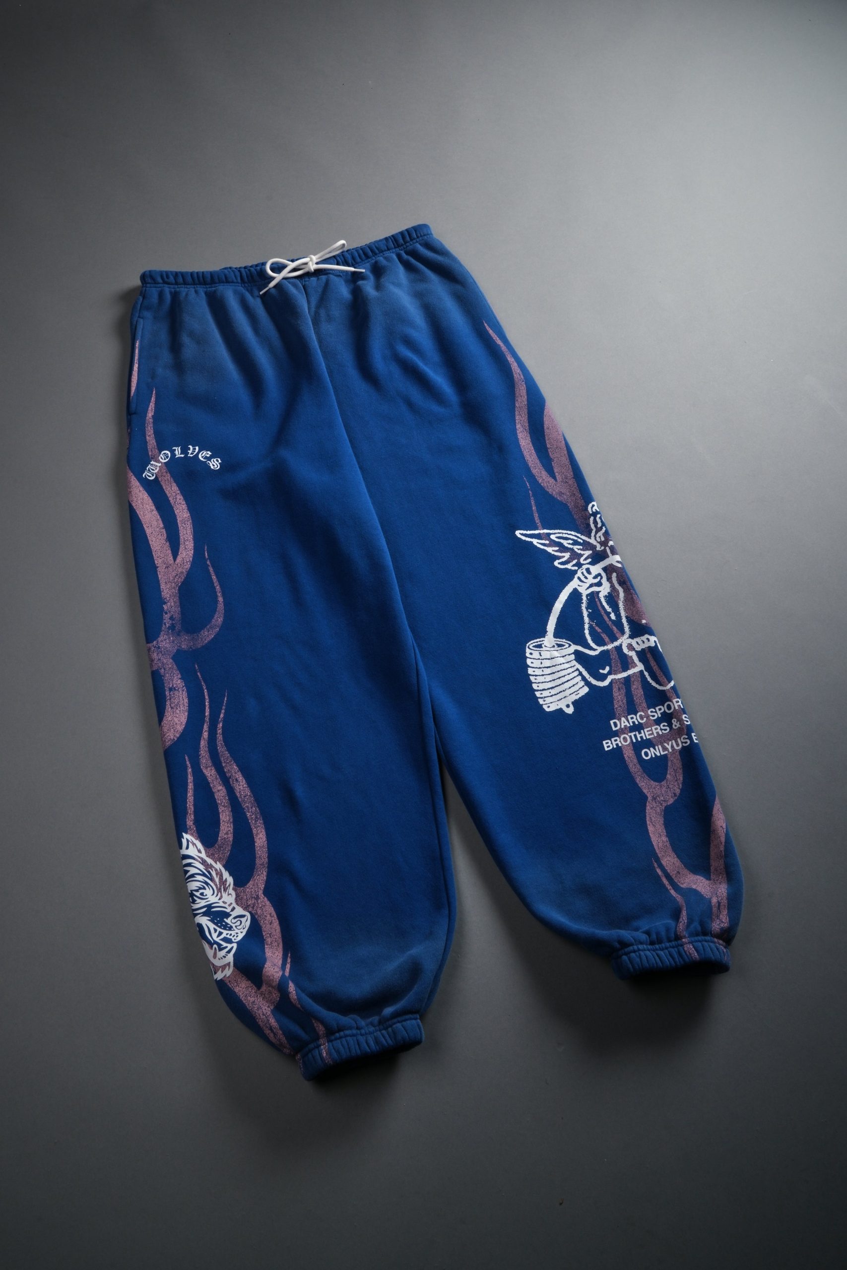 Powerhouse of the Cherub Unisex Lightweight Lounger Sweat Pants in Darc Cobalt Drift Wash - Image 14