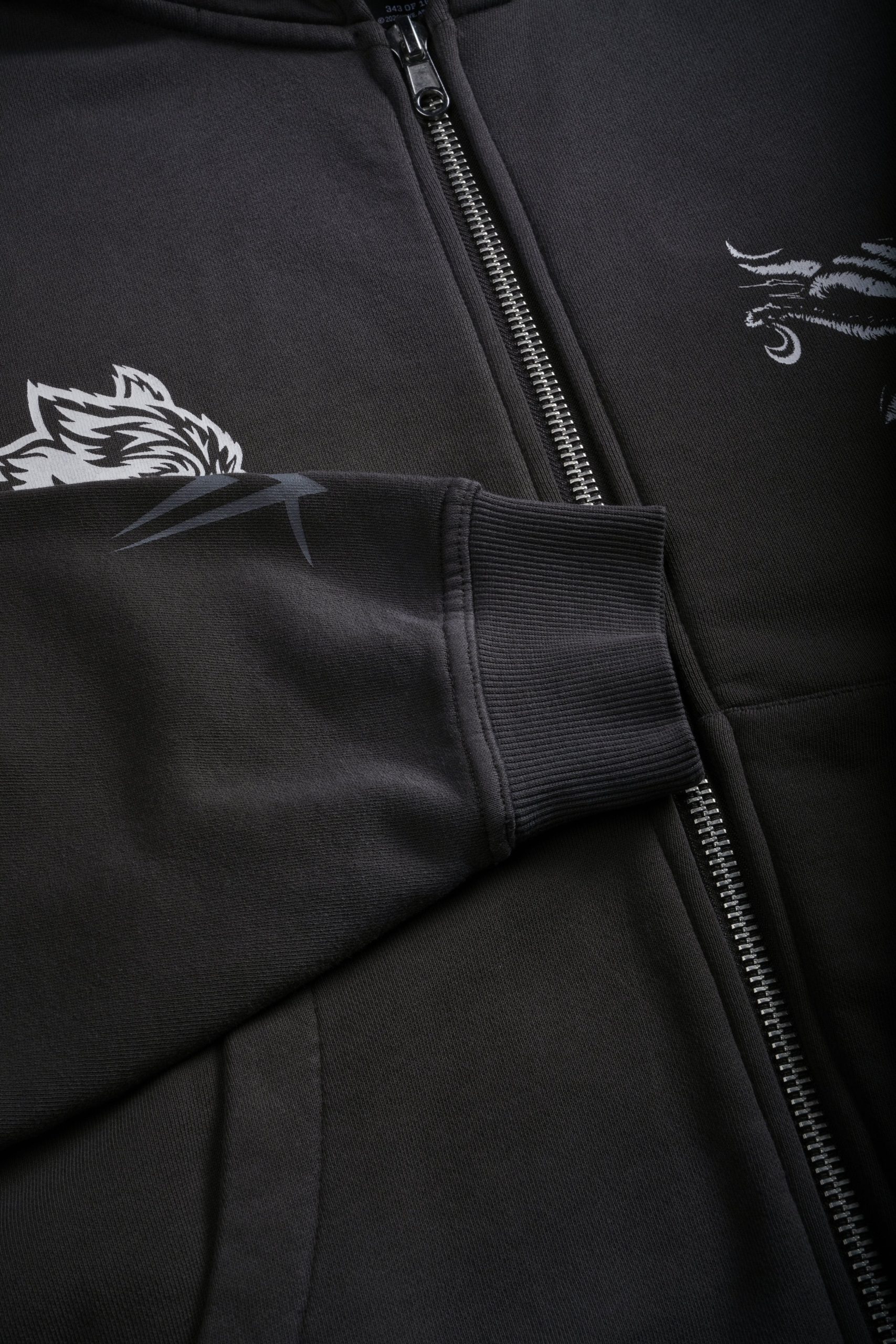 Feed the Beast Vex Double Zip Hoodie in Wolf Gray Drift Wash - Image 8