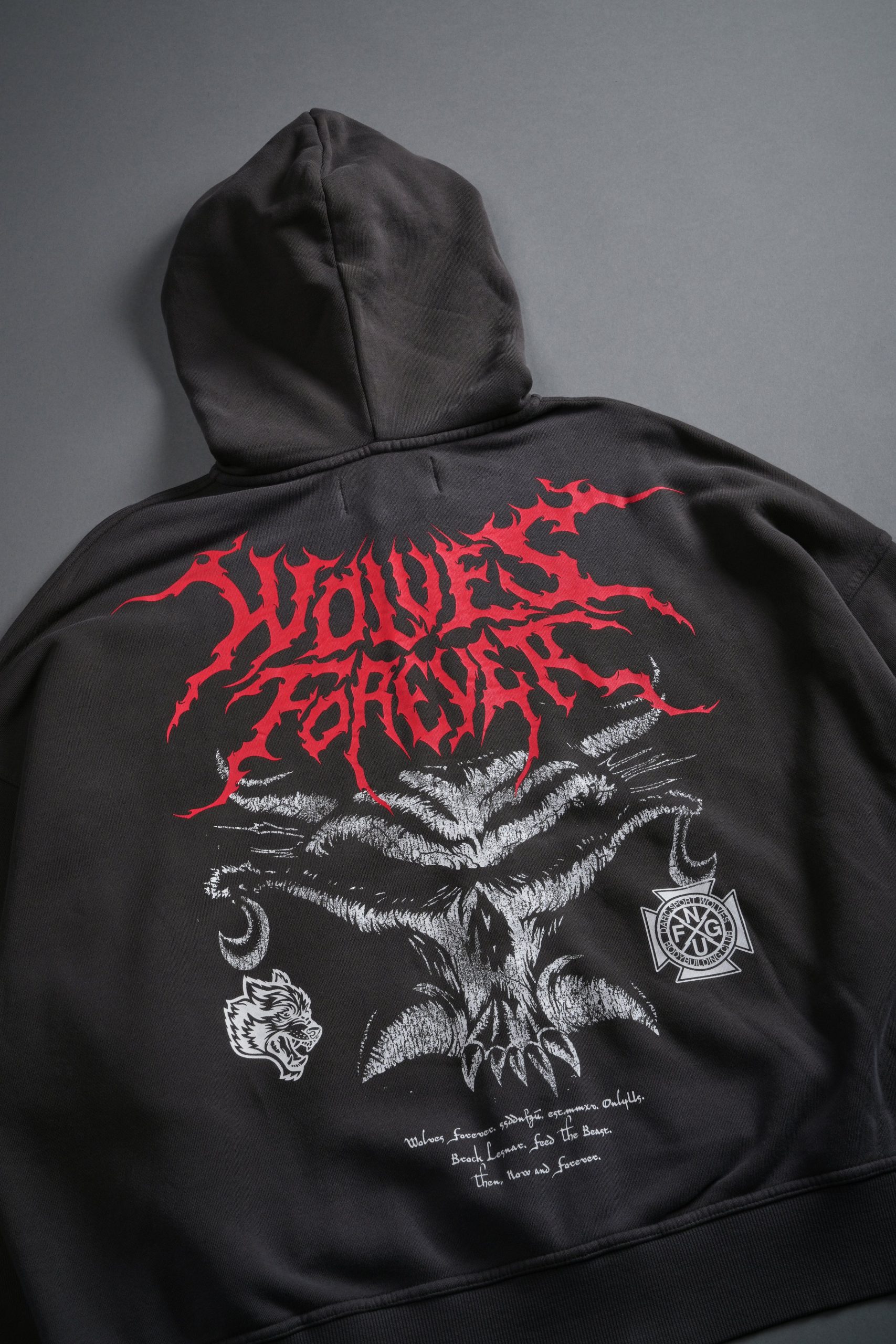 Feed the Beast Vex Double Zip Hoodie in Wolf Gray Drift Wash - Image 10