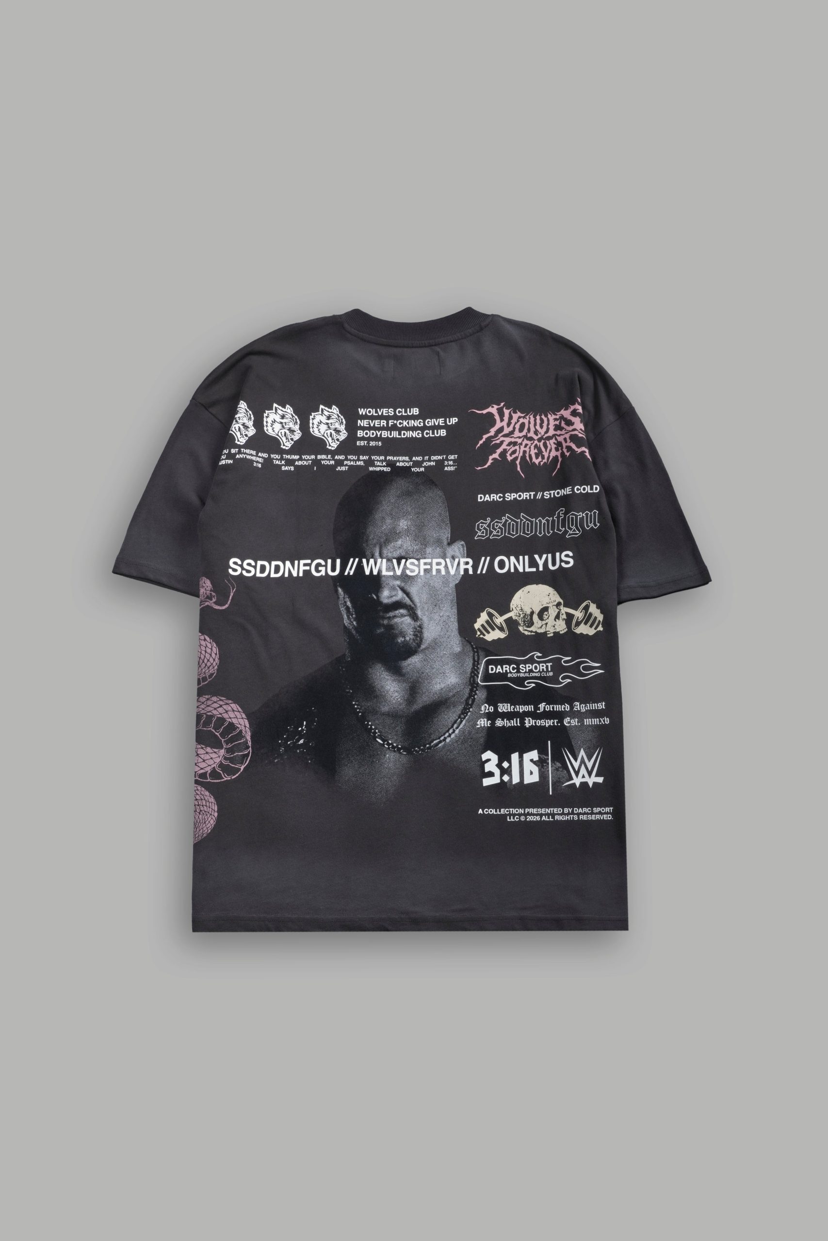 Stone Cold Law Premium Oversized Tee in Wolf Gray Drift Wash