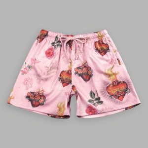 Sacred Path Mesh Shorts in Corazon de Devocion