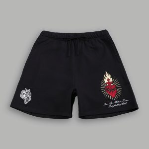 Doomed Love Post Lounge Sweat Shorts in Black