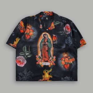 Sacred Path Mid-Length Button Up in Corazon de Oscuridad