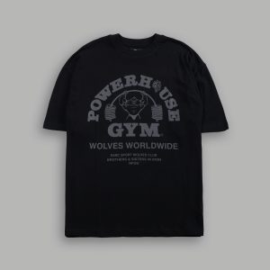 Powerhouse of the Wolves Premium Oversized Tee in Black