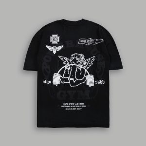 Powerhouse of the Cherub Unisex Premium Oversized Tee in Black Drift Wash