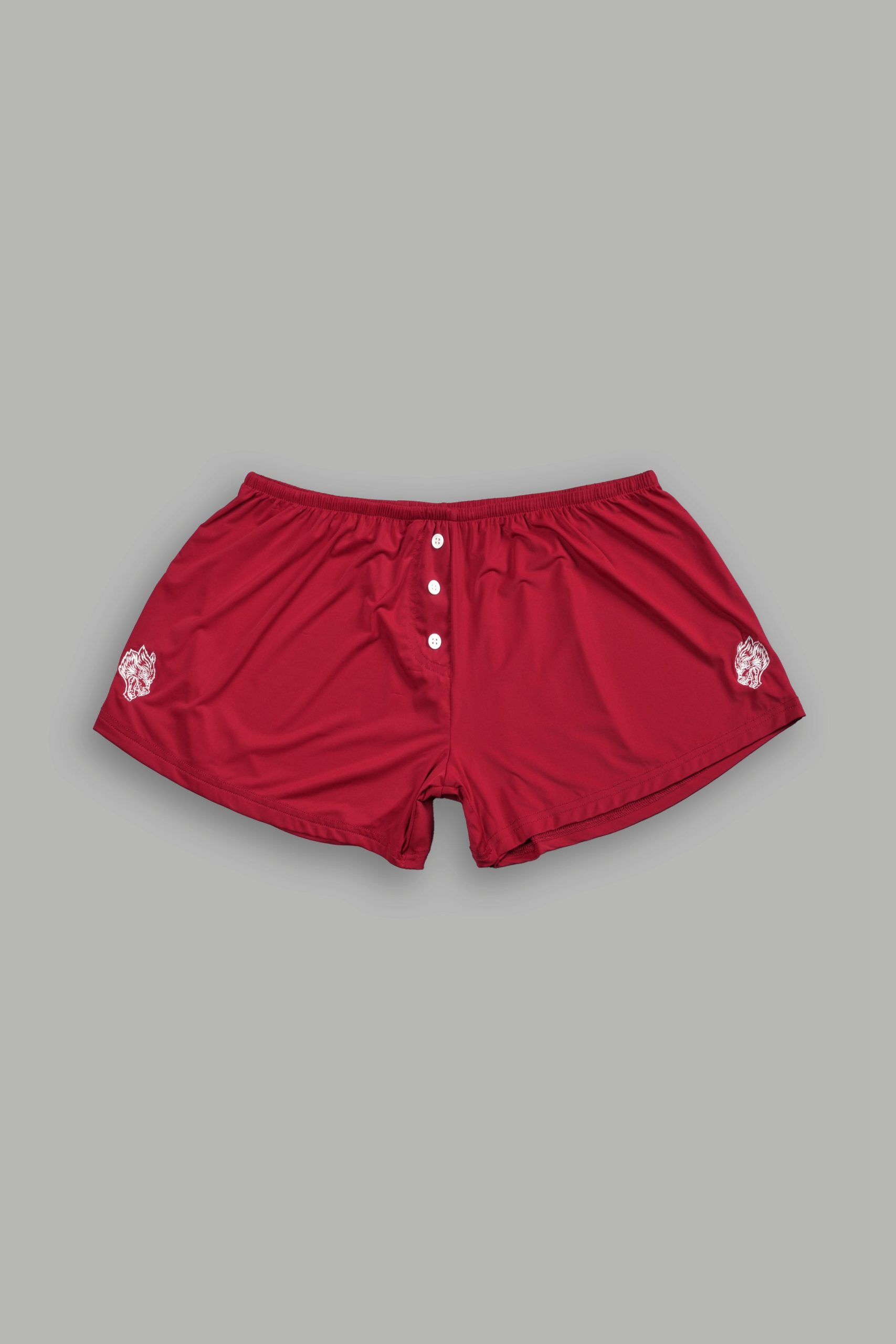 Dual Wolf Heidi Silky Lounge Shorts in Deep Raspberry - Image 10