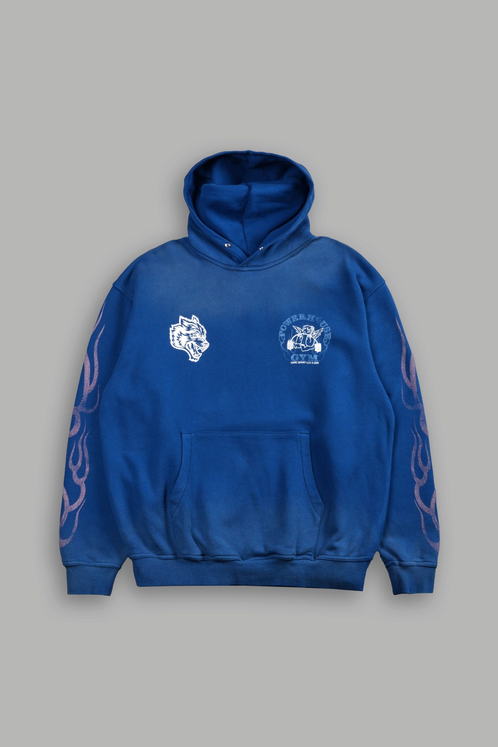 Powerhouse of the Cherub Unisex Pierce Hoodie in Darc Cobalt Drift Wash - Image 3