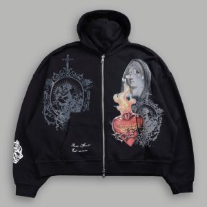 Heart of Thorns Vex Double Zip Hoodie in Black