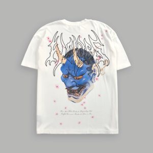 Oni Code Blossom Premium Oversized Tee in Cream